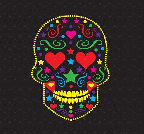 Skull With Heart Eyes Vector Pre Designed Illustrator Graphics