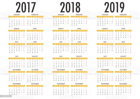 This application is considered primarily calendar printable , monthly calendar 2018 you can write your diary so it is blank monthly calendar or pocket calendar , calendar maker he is too diary with a lock , you. Calendar For 2017 2018 2019 On White Background Stock ...