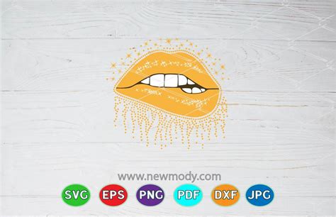 Shiny Dripping Lips Svg Golden Glitter Lips Svg Lips Vector By Amittaart Thehungryjpeg