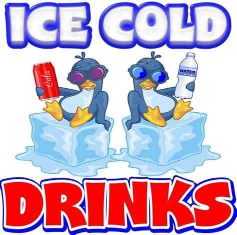 Ice Cold Drinks Decal 14 Concession Restaurant Food Truck Vinyl