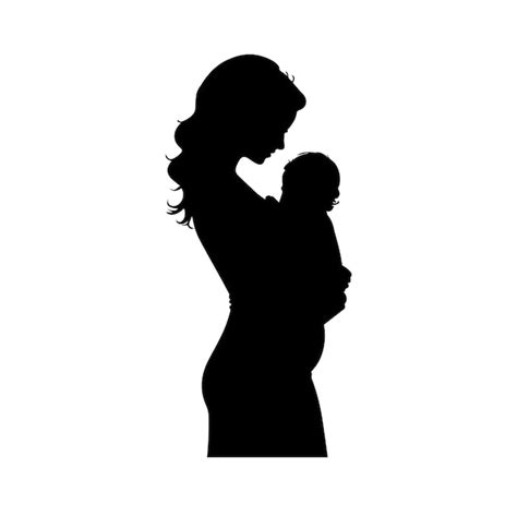 Premium Vector Mom And Baby Silhouette Mother Holding Her Baby