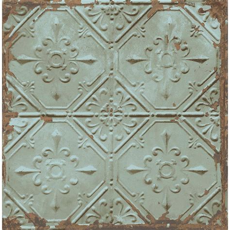 There are so many things you can do to make your 3. Brewster Teal Tin Ceiling Distressed Tiles Wallpaper-2701 ...