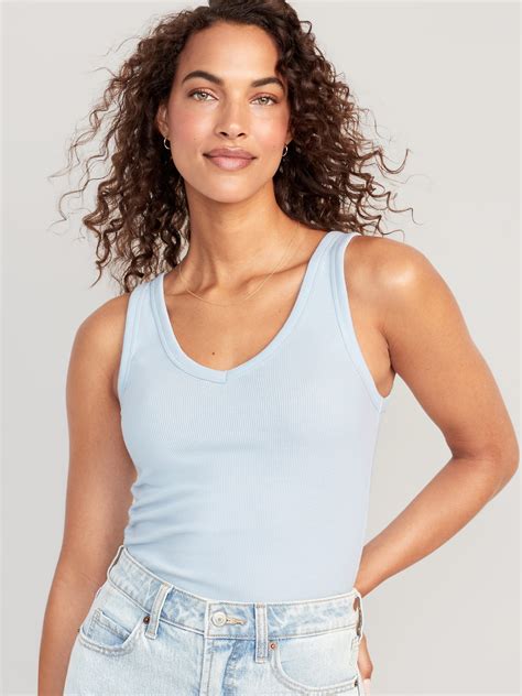 First Layer Rib Knit V Neck Tank Top For Women Old Navy