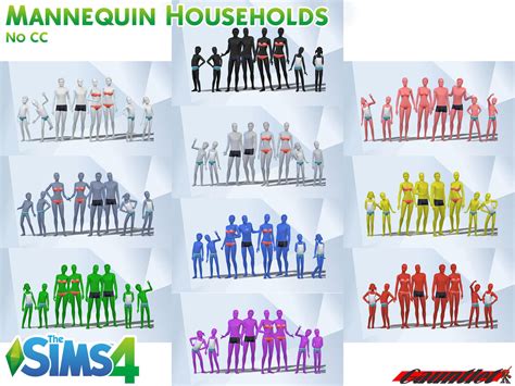 Sims4 Mannequin Households By Gauntlet101010 On Deviantart