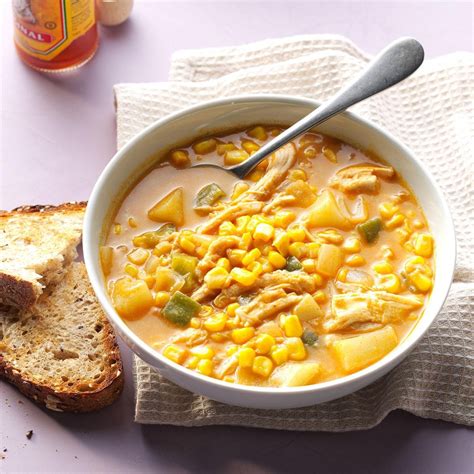 Stir well, scraping the bottom of the pan to release anything that may have stuck. Zippy Chicken and Corn Chowder Recipe | Taste of Home