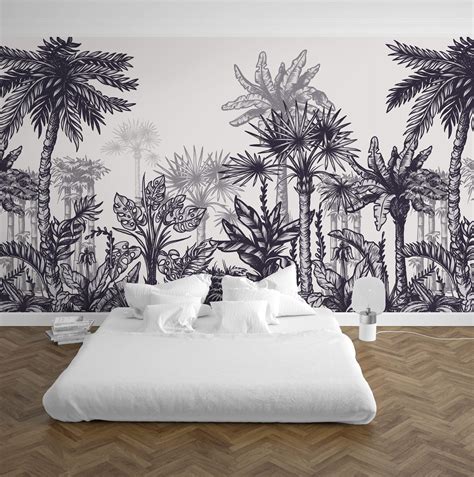Exotic Lands Black And White Palm Tree Wallpaper Forest Homes