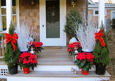 Poinsettias Galore Christmas Porch Decoration Christmas Porch Decor