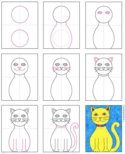 Learn To Draw A Cat Drawing Tutorial Cats Art Drawing Cat Drawing My