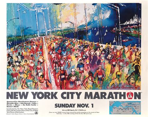 New York City Marathon 1987 Leroy Neiman
