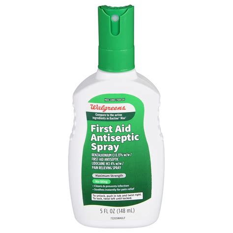 Walgreens Maximum Strength First Aid Antiseptic Spray Walgreens