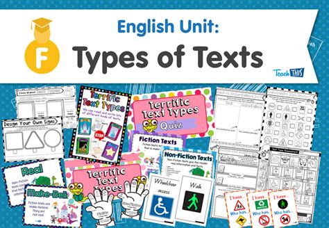English Unit Types Of Texts Teacher Resources And Classroom Games