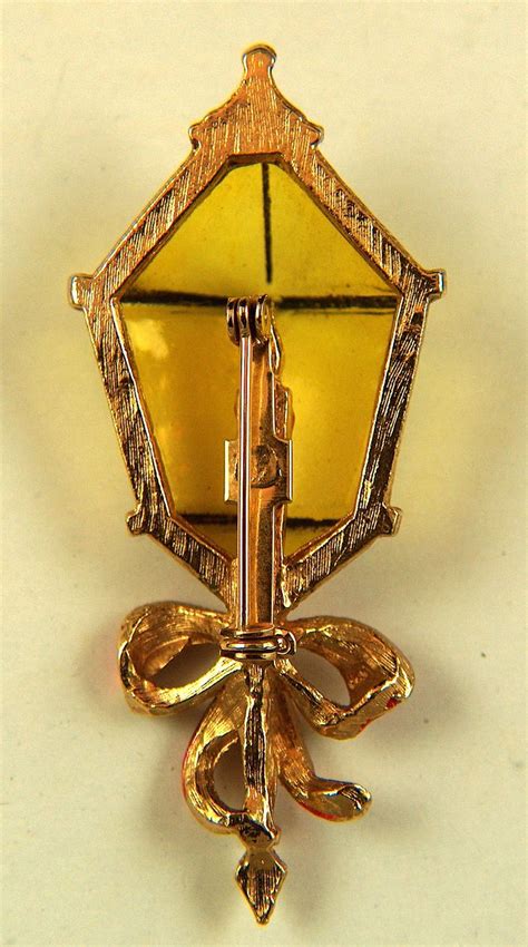Vintage Plastic Lantern Christmas Enamel Pin Brooch From Elgeneent On