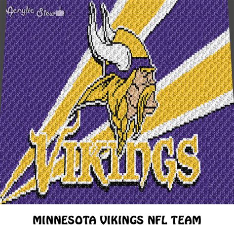 Minnesota Vikings Nfl Football Team Logo Design Crochet Graphgan Blank