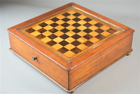 Ref2019a English Chess Board Box Antique Chess Shop