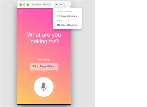 Using voice commands and playback in XD