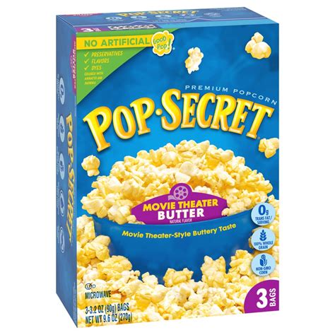Microwave Premium Extra Butter Popcorn Pop Secret 6 X 32 Oz Delivery