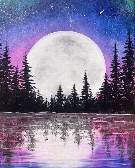 Moon View🌸 Nature Art Painting Galaxy Painting Canvas Art Painting