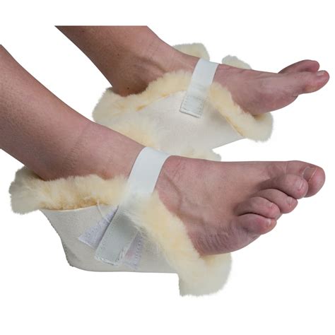 PCP Pressure Relief Sheepskin Heel Protector Wool Cushion To Support Feet And Heels White