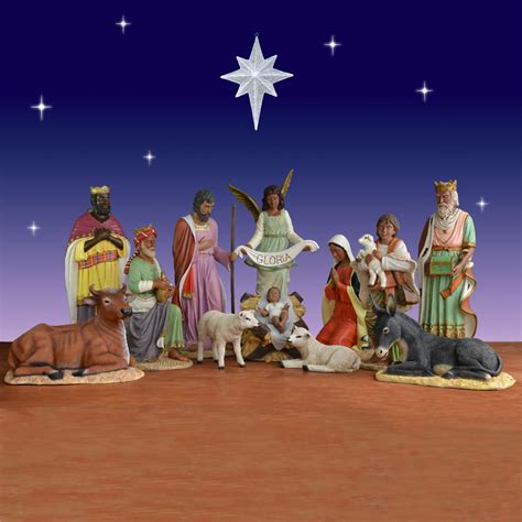Traditional christmas decorations are typically green, red, and white, but other colors like gold have also become popular. 11-Piece African-American Nativity Set - Fiberglass
