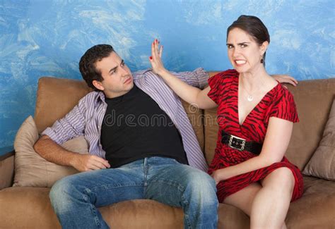 Woman Slaps Man Stock Photo Image Of Self Halt Print