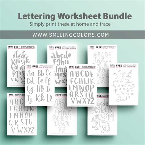 30 Free Lettering Worksheets Print And Start Practicing