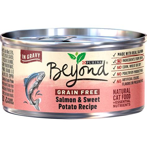 Blend from purina contains 10 percent minimum protein to help serving a cat food with fewer ingredients, like this blue buffalo basics limited ingredient diet, is an. (d)purina Beyond Grain Free Salmon & Sweet Potato Cat Food ...