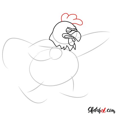 How To Draw Ernie The Giant Chicken Sketchok Easy Drawing Guides