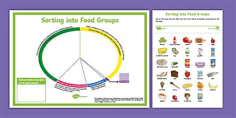 Y3 Sorting Into Food Groups Activity Sheet Twinkl