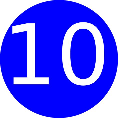 Blue Roundedwith Number 10 Clip Art At Vector Clip Art