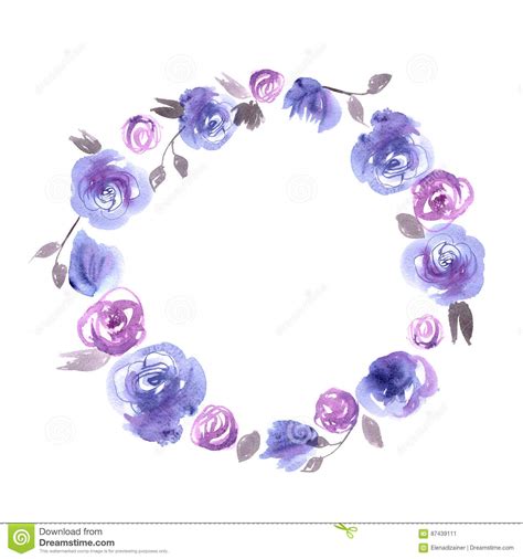 Red rose flower pink, watercolor floral background material, red and pink roses collage, watercolor painting, watercolor leaves, flower arranging png. Cute Watercolor Flower Circle Frame With Blue Roses ...