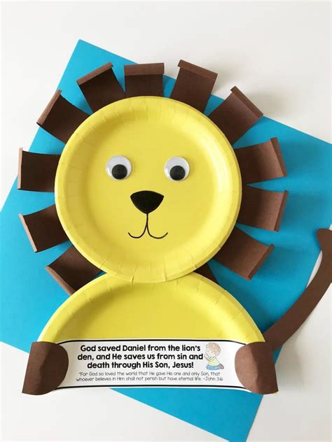 Daniel And The Lions Den Lion Paper Plate Craft With Free Printable