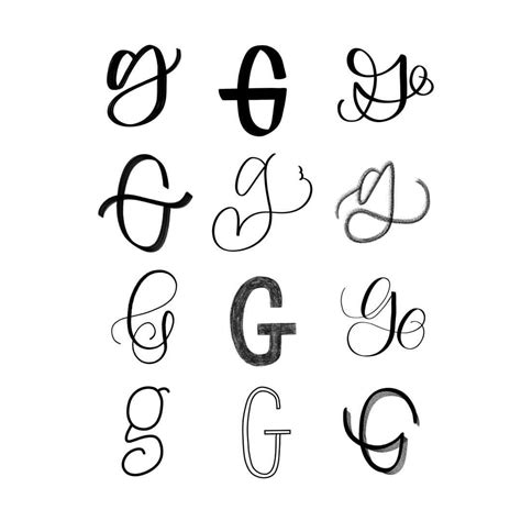 12 Ways To Letter G Hand Lettering Modern Script Lettering Ipad