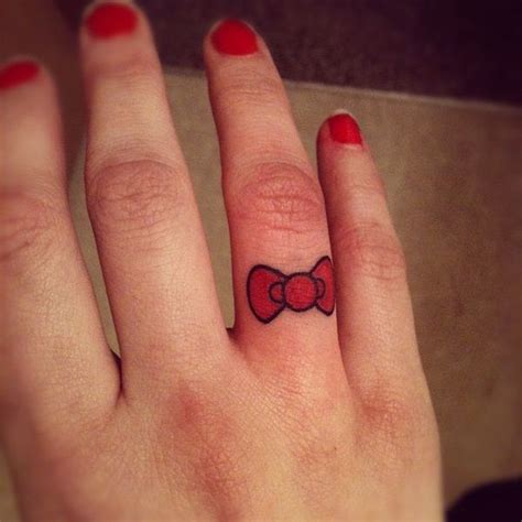 Hello Kitty Bow Because I Like Hk And Wanted A Cute Finger Tattoo