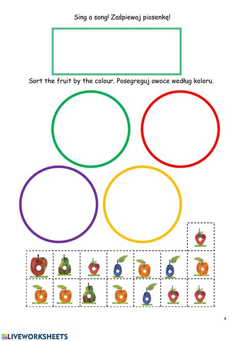 Simply download pdf file with the very hungry caterpillar worksheets and you are ready to play and learn! The Very Hungry Caterpillar - 4 worksheet