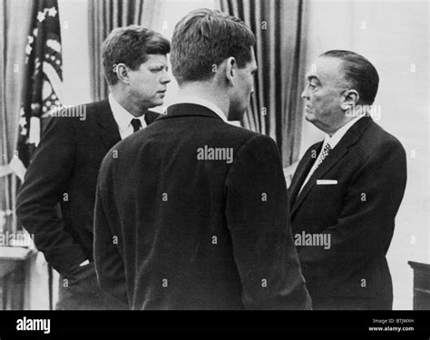 President John F Kennedy Attorney General Robert F Kennedy And Fbi Director J Edgar Hoover