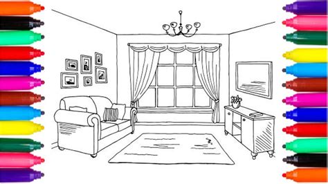 Coloring Pages Living Room Drawing Pages To Color For Kids Coloring