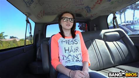 Nerdy Brunette Girl Kelsey Kage Gets Her Twat Filled In The Back Of A Van Nakedpics