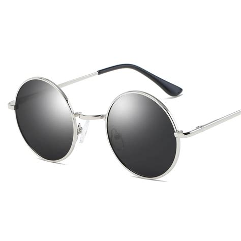 Small Round Frame Sunglasses Retro Polarized Sunglasses Vintage Circle Gold Silver Blue Black