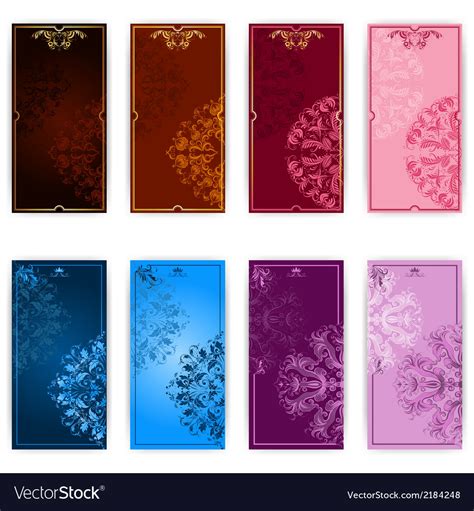 Set Of Template For Elegant Greeting Card Vector Image
