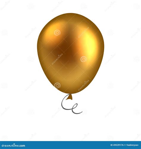 Golden Balloon Isolated On White Background Stock Vector Image 49539176