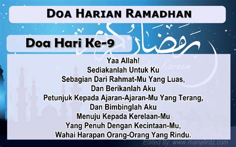 DOA HARIAN RAMADAN | DOA HARI KE 9 - ♥♥ MAMA MASZULL ♥♥