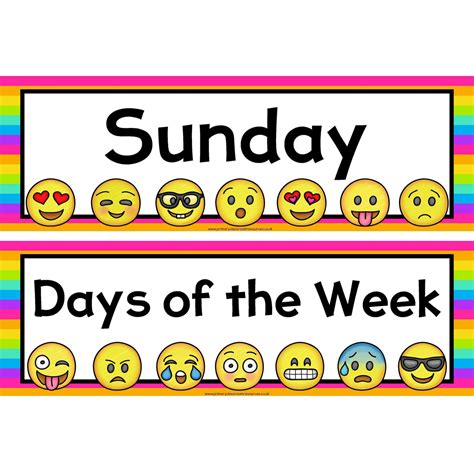 Emoji Days Of The Week Primary Classroom Resources