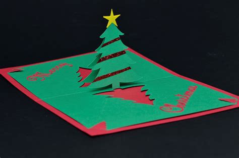 Easy Christmas Tree Pop Up Card Template Creative Pop Up Cards