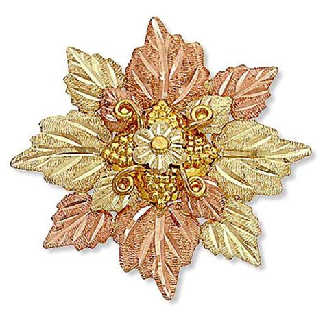 Maybe you would like to learn more about one of these? Landstrom's® 10K Black Hills Gold Leaves Cluster Brooch Pin - BlackHillsGold.Direct - Klugex