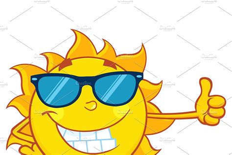 Smiling Sun Giving A Thumbs Up Custom Designed Illustrations