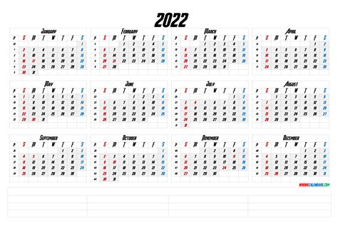 12 Month Calendar Printable 2022 6 Templates 2022 12 Month Calendar Printable Premium