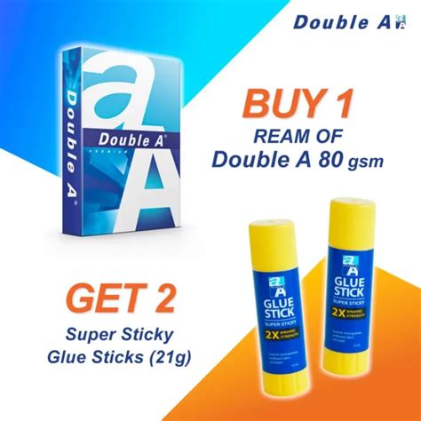 5 Ream Double A White Bond Paper High Quality Size A4 Substance 24 80gsm With 2 Free Super