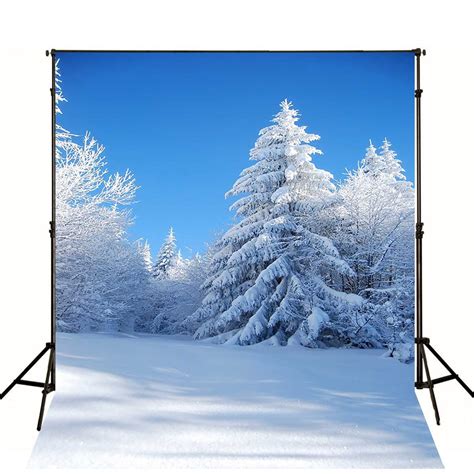 Greendecor Polyester Fabric 5x7ft Winter Photography Backdrop White