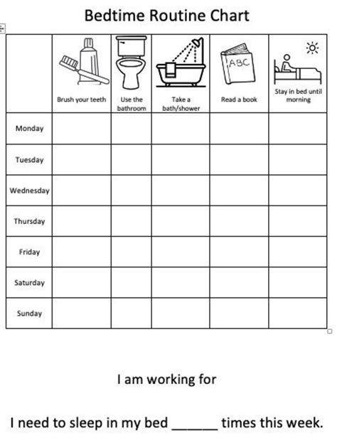 Bedtime Routine Chart Visual Support Behavior Support For Etsy