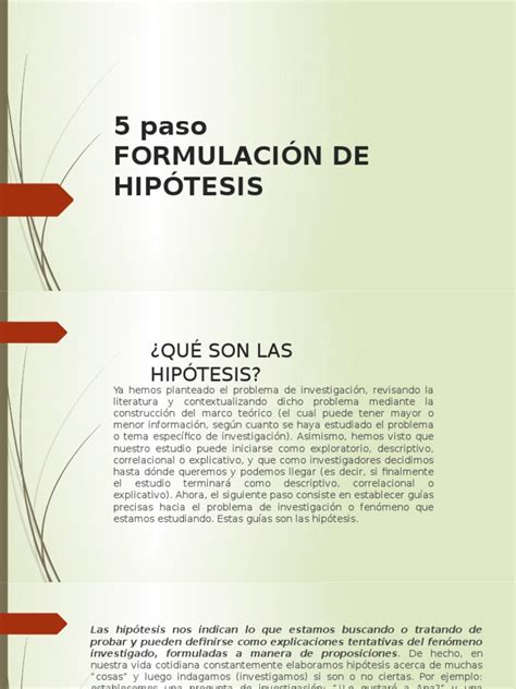 Formulación De Hipótesis Hipótesis Estadísticas